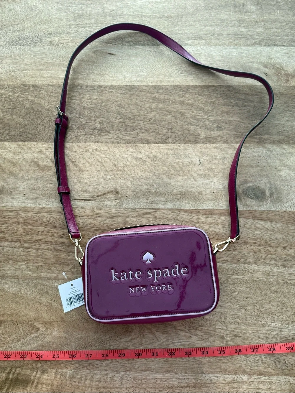New Kate Spade Oh Snap Mini Camera Bag Dark Raspberry Multi
